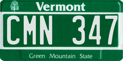 VT license plate CMN347