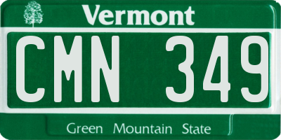 VT license plate CMN349