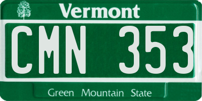 VT license plate CMN353
