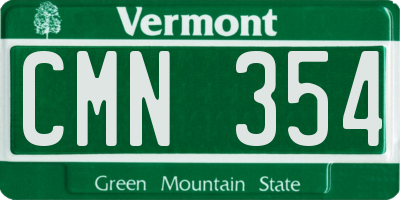 VT license plate CMN354