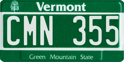 VT license plate CMN355