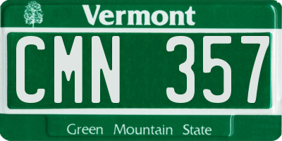 VT license plate CMN357