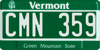 VT license plate CMN359