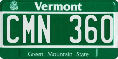 VT license plate CMN360