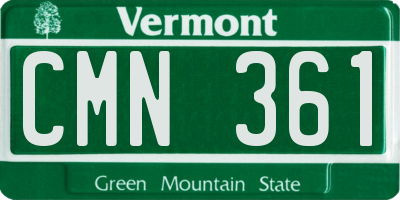 VT license plate CMN361