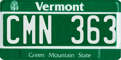VT license plate CMN363