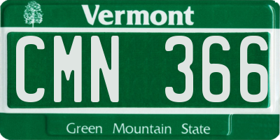 VT license plate CMN366