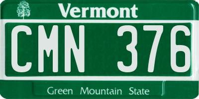 VT license plate CMN376