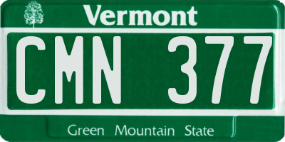 VT license plate CMN377