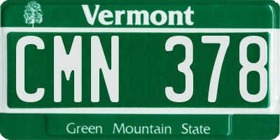 VT license plate CMN378