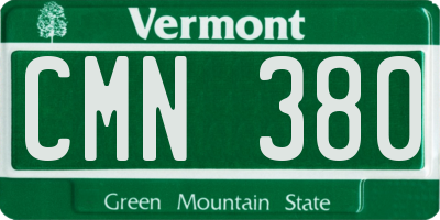 VT license plate CMN380