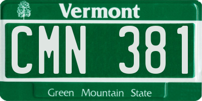 VT license plate CMN381