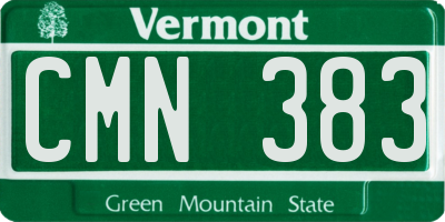 VT license plate CMN383