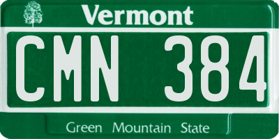 VT license plate CMN384