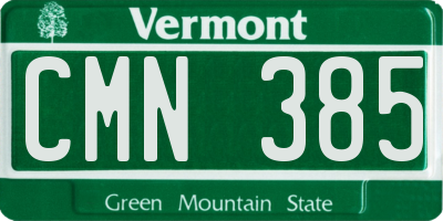 VT license plate CMN385