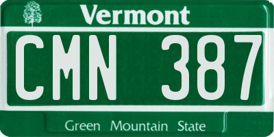 VT license plate CMN387