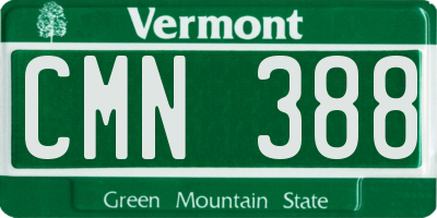 VT license plate CMN388