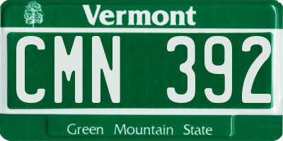 VT license plate CMN392