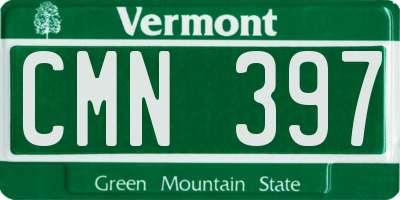 VT license plate CMN397
