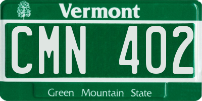 VT license plate CMN402