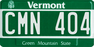 VT license plate CMN404