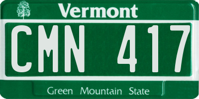 VT license plate CMN417