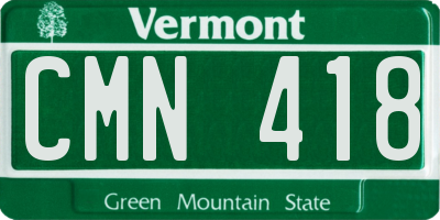 VT license plate CMN418
