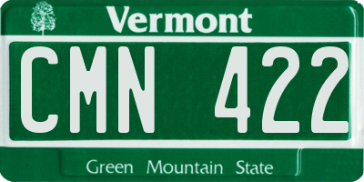 VT license plate CMN422