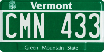 VT license plate CMN433