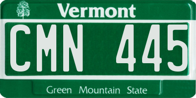 VT license plate CMN445