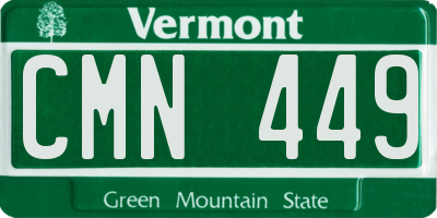 VT license plate CMN449