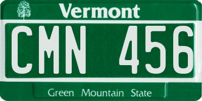 VT license plate CMN456