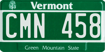 VT license plate CMN458