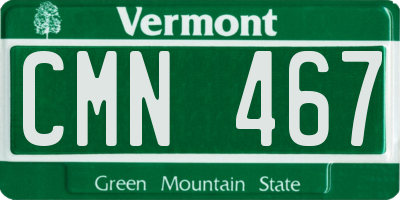 VT license plate CMN467