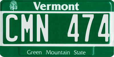 VT license plate CMN474