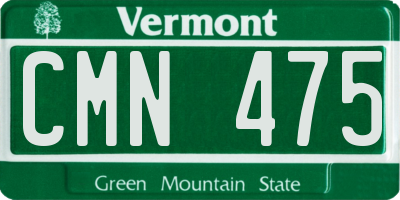 VT license plate CMN475