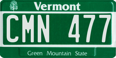 VT license plate CMN477