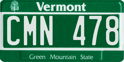 VT license plate CMN478