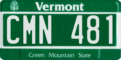 VT license plate CMN481