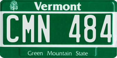 VT license plate CMN484