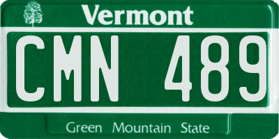 VT license plate CMN489