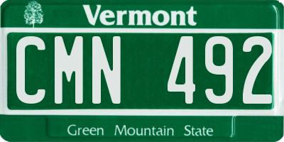 VT license plate CMN492