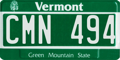 VT license plate CMN494
