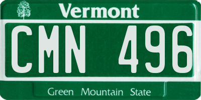 VT license plate CMN496