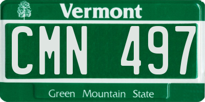 VT license plate CMN497