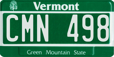 VT license plate CMN498