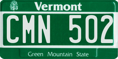 VT license plate CMN502