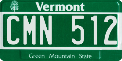 VT license plate CMN512