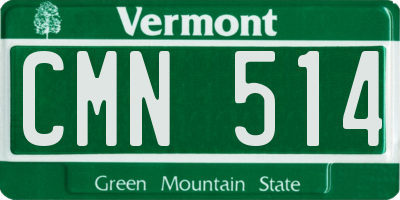 VT license plate CMN514