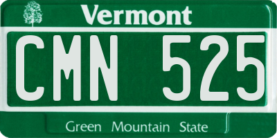 VT license plate CMN525